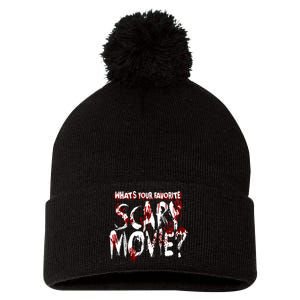 Whats Your Favorite Scary Movie? Horror Film Pom Pom 12in Knit Beanie