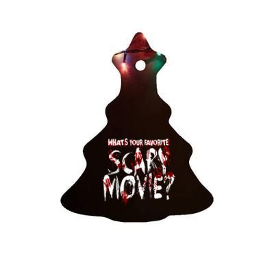 Whats Your Favorite Scary Movie? Horror Film Ceramic Tree Ornament