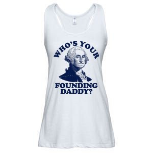 Whos Your Founding Daddy Funny George Washington Ladies Essential Flowy Tank