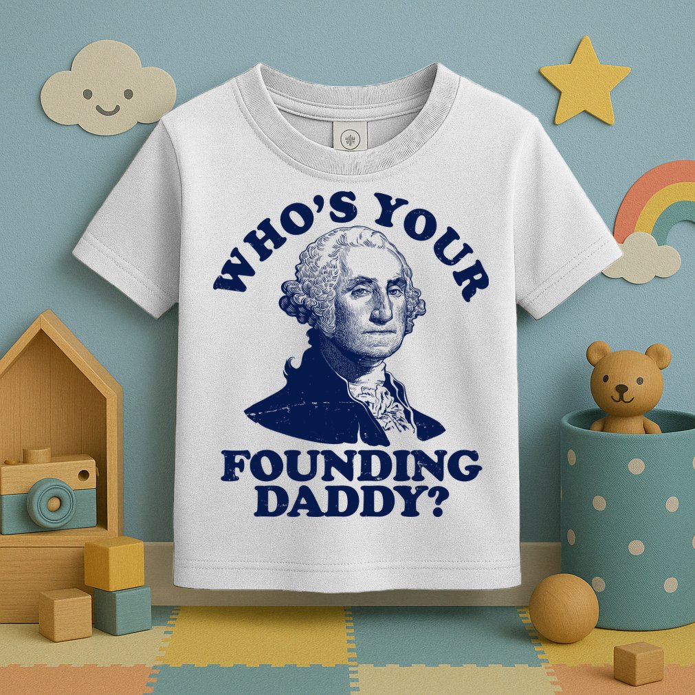 Whos Your Founding Daddy Funny George Washington Toddler T-Shirt