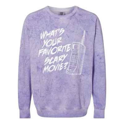 What's Your Favorite Scary Movie? Halloween Horror Movie Colorblast Crewneck Sweatshirt