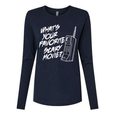 What's Your Favorite Scary Movie? Halloween Horror Movie Womens Cotton Relaxed Long Sleeve T-Shirt