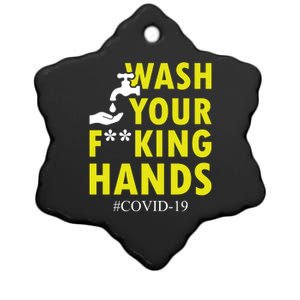 Wash Your F*ing Hands Covid19 Ceramic Star Ornament