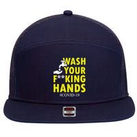 Wash Your F*ing Hands Covid19 7 Panel Mesh Trucker Snapback Hat