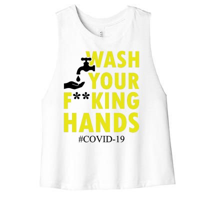 Wash Your F*ing Hands Covid19 Women's Racerback Cropped Tank