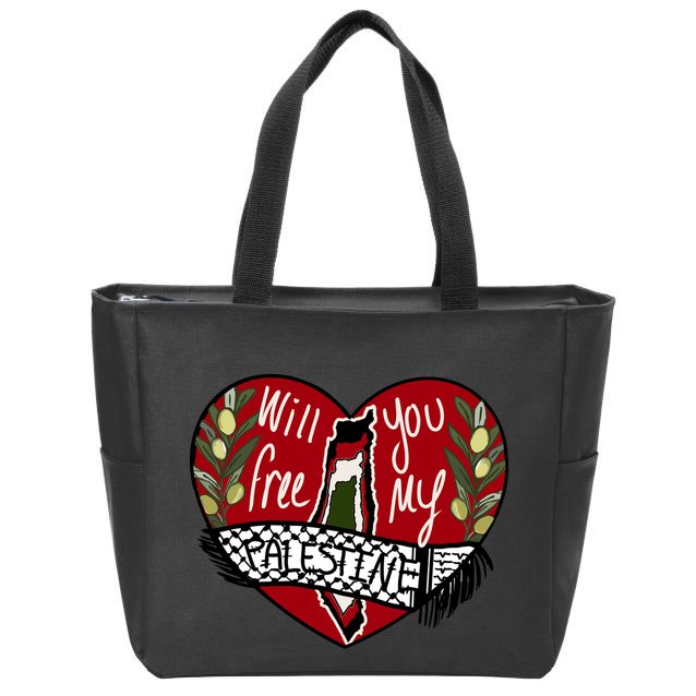 Will You Free My Palestine Zip Tote Bag