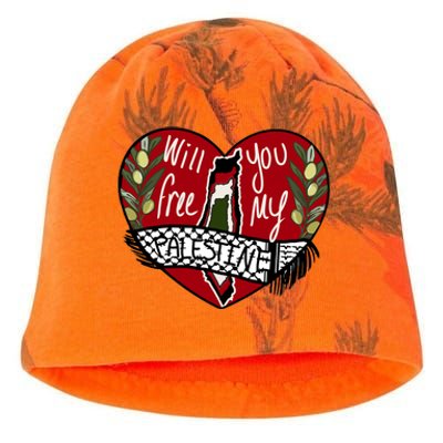 Will You Free My Palestine Kati - Camo Knit Beanie