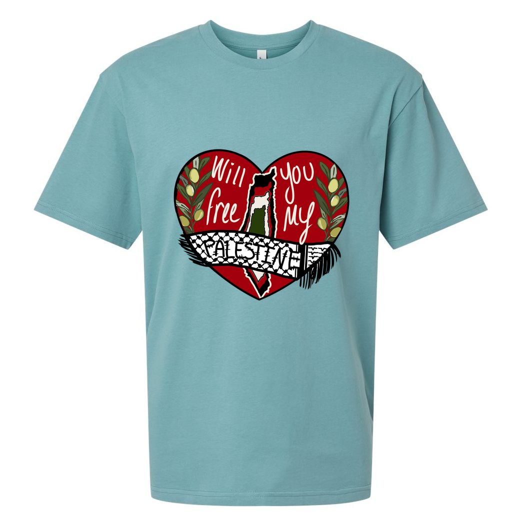 Will You Free My Palestine Sueded Cloud Jersey T-Shirt
