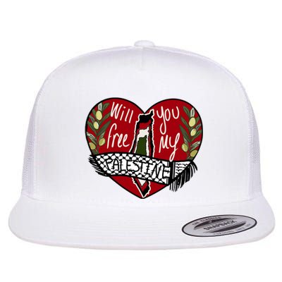 Will You Free My Palestine Flat Bill Trucker Hat