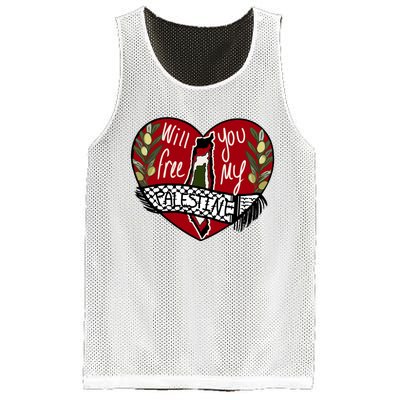 Will You Free My Palestine Mesh Reversible Basketball Jersey Tank