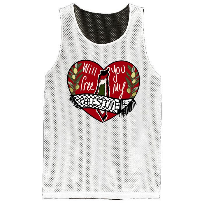 Will You Free My Palestine Mesh Reversible Basketball Jersey Tank