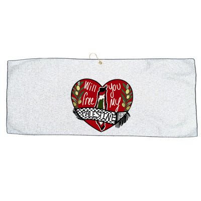 Will You Free My Palestine Large Microfiber Waffle Golf Towel