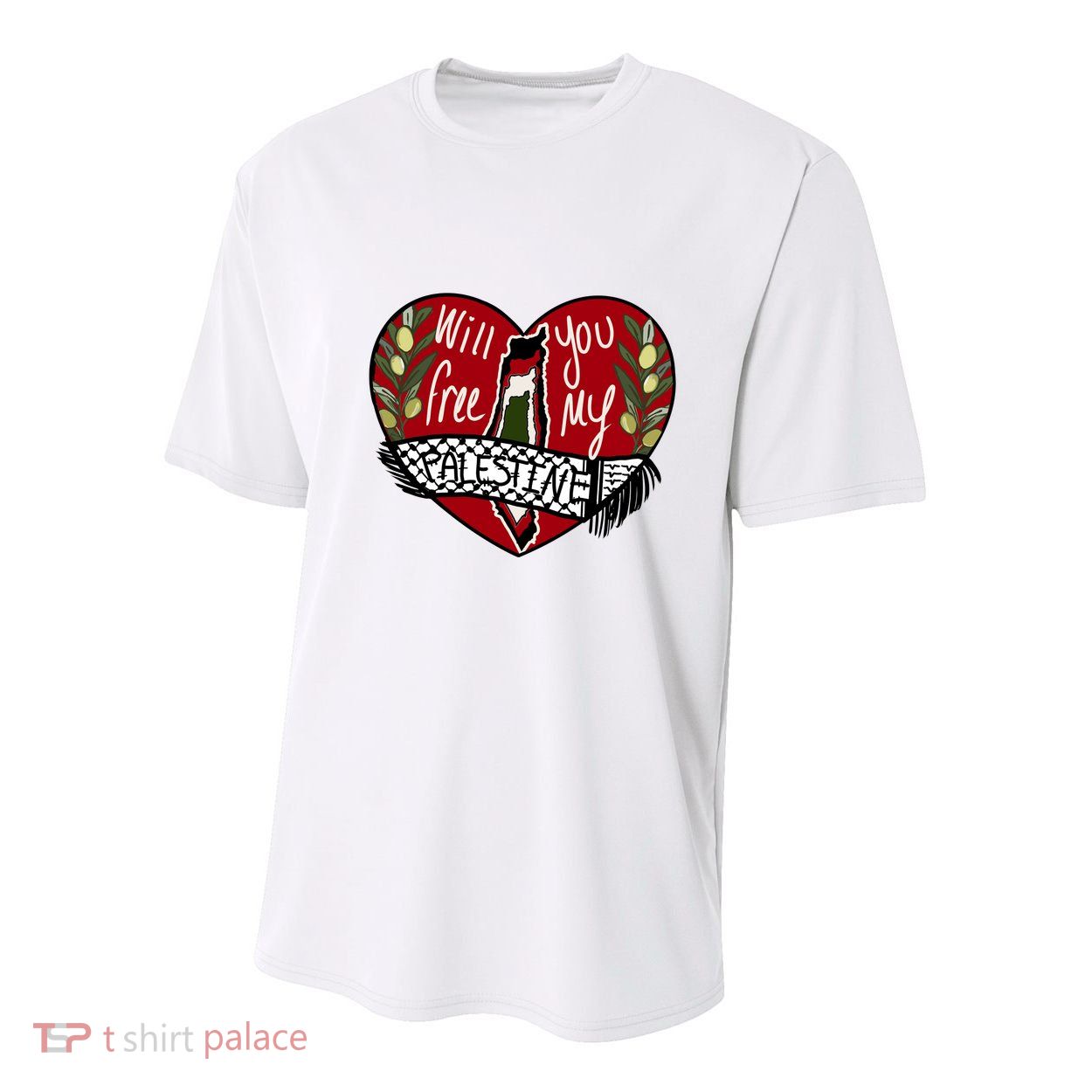 Will You Free My Palestine Youth Performance Sprint T-Shirt
