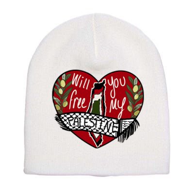 Will You Free My Palestine Short Acrylic Beanie