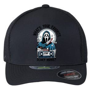 WhatS Your Favorite Scary Movie Horror Character Ghost Halloween Flexfit Unipanel Trucker Cap