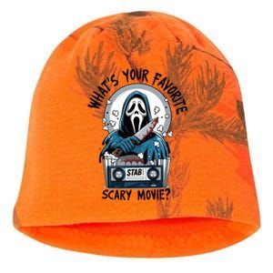 WhatS Your Favorite Scary Movie Horror Character Ghost Halloween Kati - Camo Knit Beanie