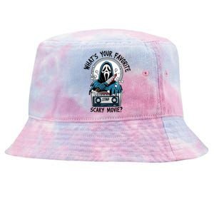 WhatS Your Favorite Scary Movie Horror Character Ghost Halloween Tie-Dyed Bucket Hat