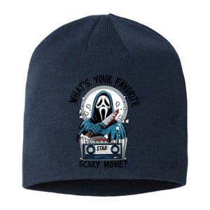 WhatS Your Favorite Scary Movie Horror Character Ghost Halloween Sustainable Beanie