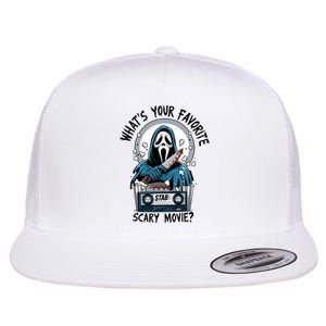 WhatS Your Favorite Scary Movie Horror Character Ghost Halloween Flat Bill Trucker Hat