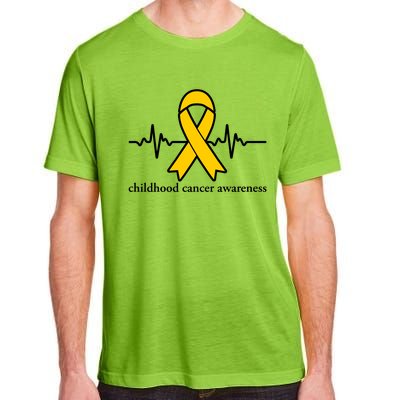 Wear Yellow Gold For Childhood Cancer Awareness Heart Beat Adult ChromaSoft Performance T-Shirt