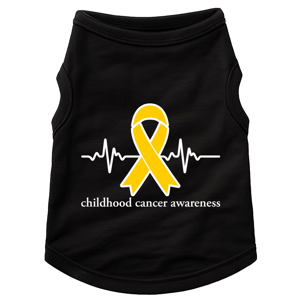 Wear Yellow Gold For Childhood Cancer Awareness Heart Beat Doggie Tank