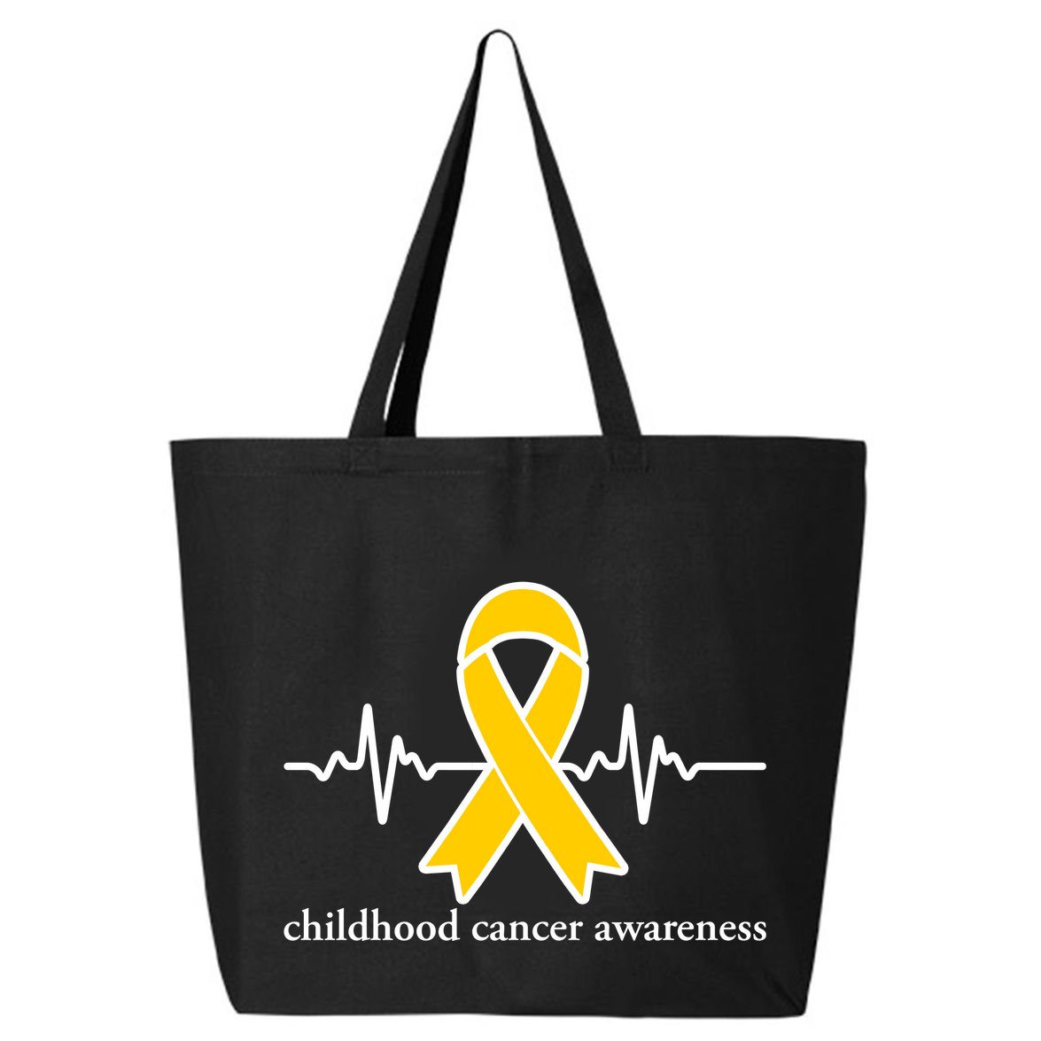 Wear Yellow Gold For Childhood Cancer Awareness Heart Beat 25L Jumbo Tote