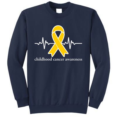 Wear Yellow Gold For Childhood Cancer Awareness Heart Beat Sweatshirt