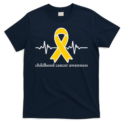 Wear Yellow Gold For Childhood Cancer Awareness Heart Beat T-Shirt