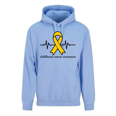 Wear Yellow Gold For Childhood Cancer Awareness Heart Beat Unisex Surf Hoodie