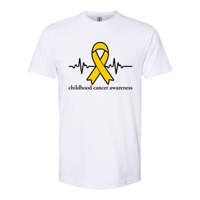 Wear Yellow Gold For Childhood Cancer Awareness Heart Beat Softstyle CVC T-Shirt