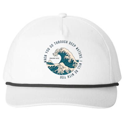 When You Go Through Deep Waters I Will Be With You Snapback Five-Panel Rope Hat