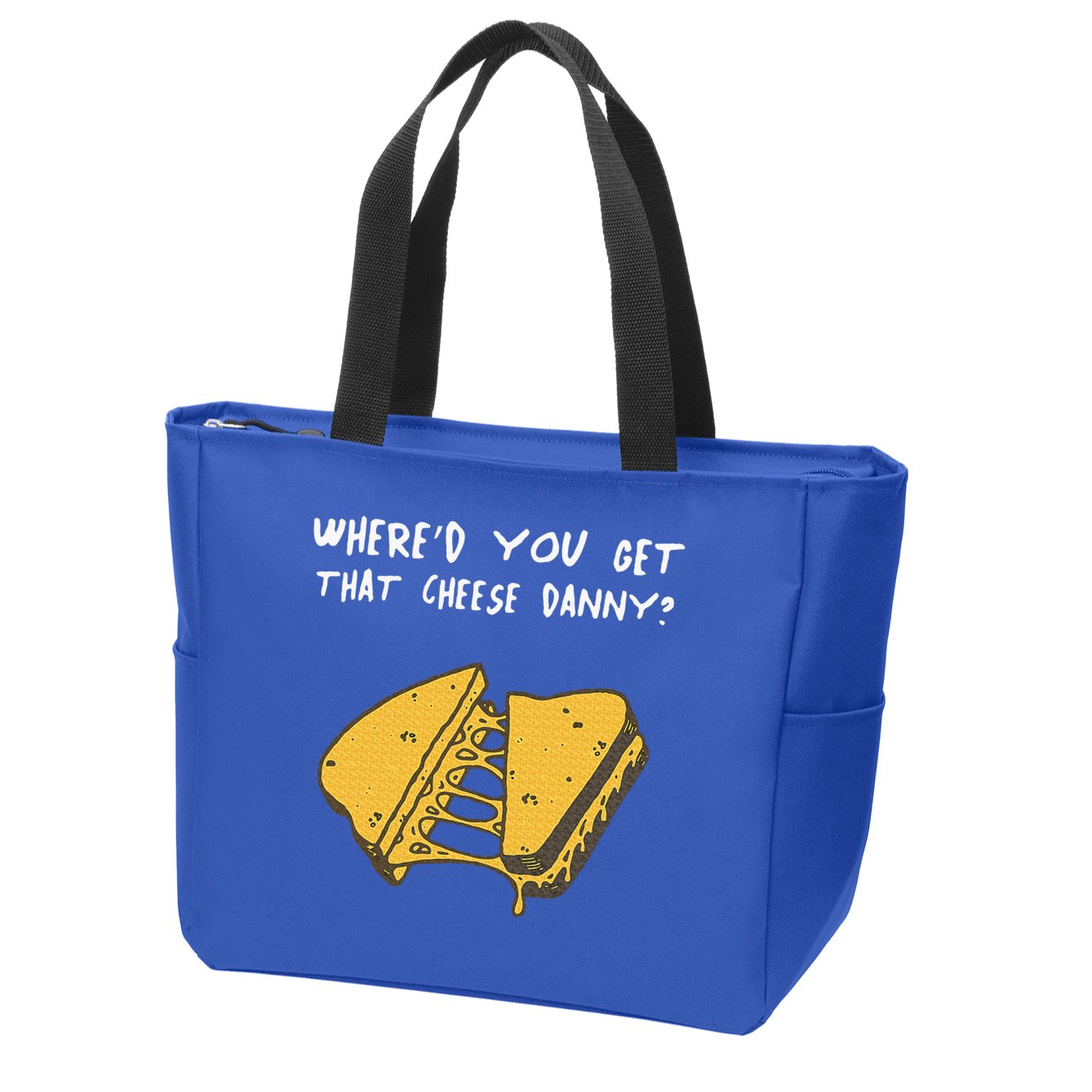 WhereD Ya Get That Cheese Danny Shane Gillis Grilled Cheese Zip Tote Bag