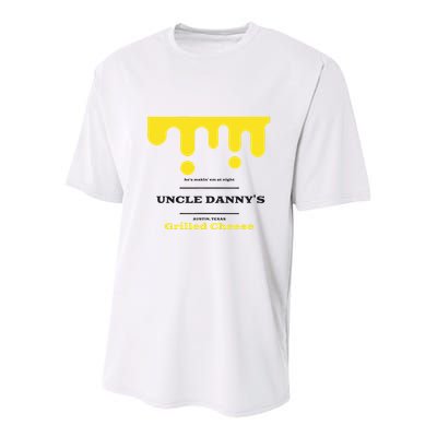 WhereD Ya Get That Cheese Danny Shane Gillis Grilled Cheese Youth Performance Sprint T-Shirt