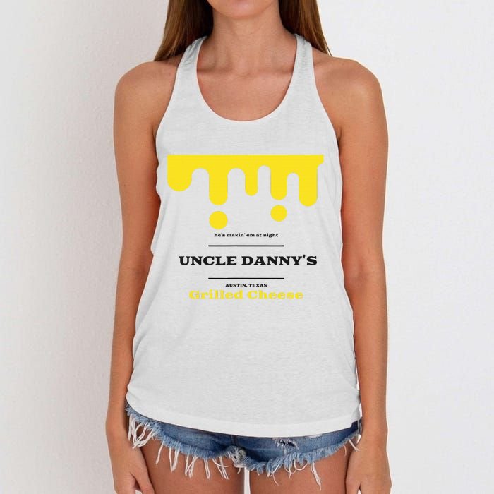 WhereD Ya Get That Cheese Danny Shane Gillis Grilled Cheese Women's Knotted Racerback Tank