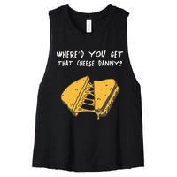 WhereD Ya Get That Cheese Danny Shane Gillis Grilled Cheese Women's Racerback Cropped Tank