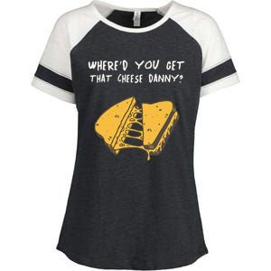 WhereD Ya Get That Cheese Danny Shane Gillis Grilled Cheese Enza Ladies Jersey Colorblock Tee