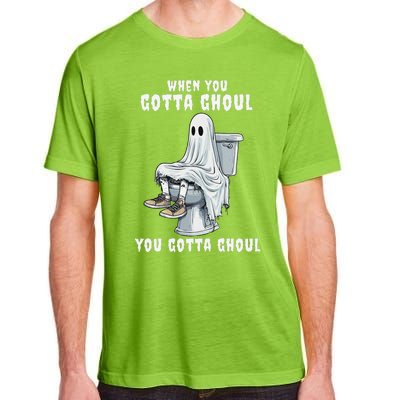 When You Gotta Ghoul Pooping Bathroom Funny Halloween Adult ChromaSoft Performance T-Shirt