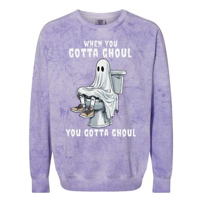 When You Gotta Ghoul Pooping Bathroom Funny Halloween Colorblast Crewneck Sweatshirt