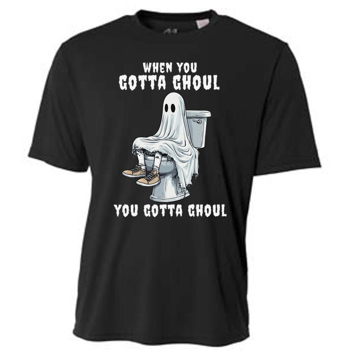 When You Gotta Ghoul Pooping Bathroom Funny Halloween Cooling Performance Crew T-Shirt