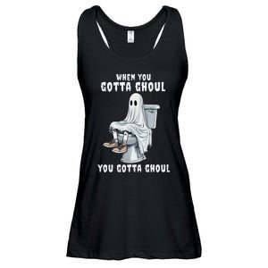 When You Gotta Ghoul Pooping Bathroom Funny Halloween Ladies Essential Flowy Tank