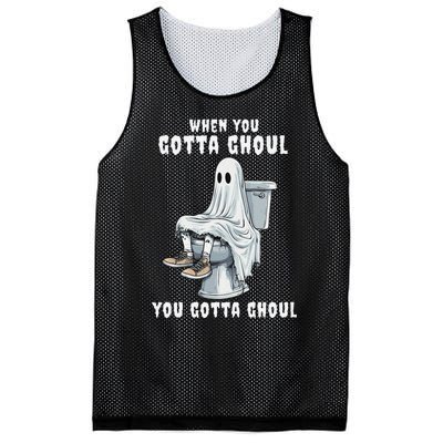 When You Gotta Ghoul Pooping Bathroom Funny Halloween Mesh Reversible Basketball Jersey Tank