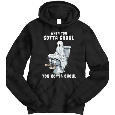 When You Gotta Ghoul Pooping Bathroom Funny Halloween Tie Dye Hoodie