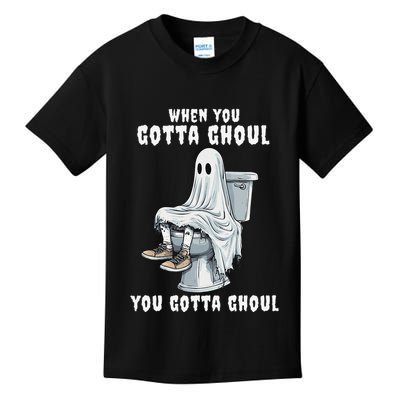 When You Gotta Ghoul Pooping Bathroom Funny Halloween Kids T-Shirt