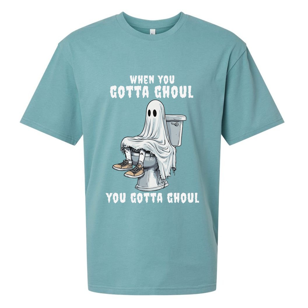 When You Gotta Ghoul Pooping Bathroom Funny Halloween Sueded Cloud Jersey T-Shirt
