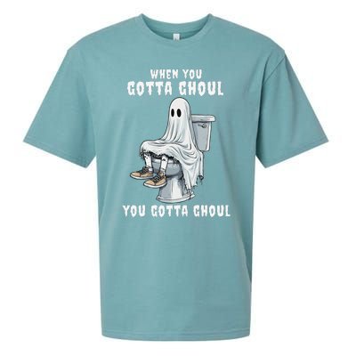 When You Gotta Ghoul Pooping Bathroom Funny Halloween Sueded Cloud Jersey T-Shirt