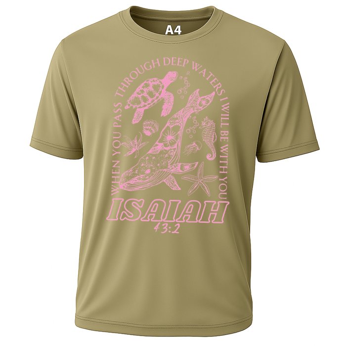 When You Go Through Deep Waters I Will Be With You God Cooling Performance Crew T-Shirt