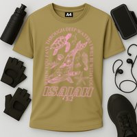 When You Go Through Deep Waters I Will Be With You God Cooling Performance Crew T-Shirt