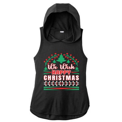 Wish You Happy Merry Jolly Christmas Matching Family Gnomes Cute Gift Ladies PosiCharge Tri-Blend Wicking Draft Hoodie Tank