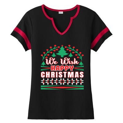 Wish You Happy Merry Jolly Christmas Matching Family Gnomes Cute Gift Ladies Halftime Notch Neck Tee