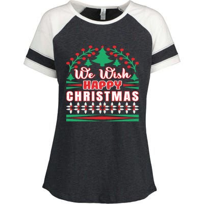 Wish You Happy Merry Jolly Christmas Matching Family Gnomes Cute Gift Enza Ladies Jersey Colorblock Tee